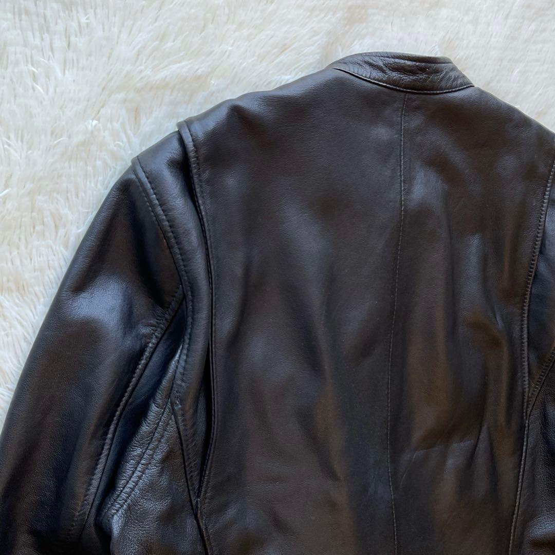 人気✨RIDEZ レザージャケット　シープスキン　本革　ブラック　XXL 大きい