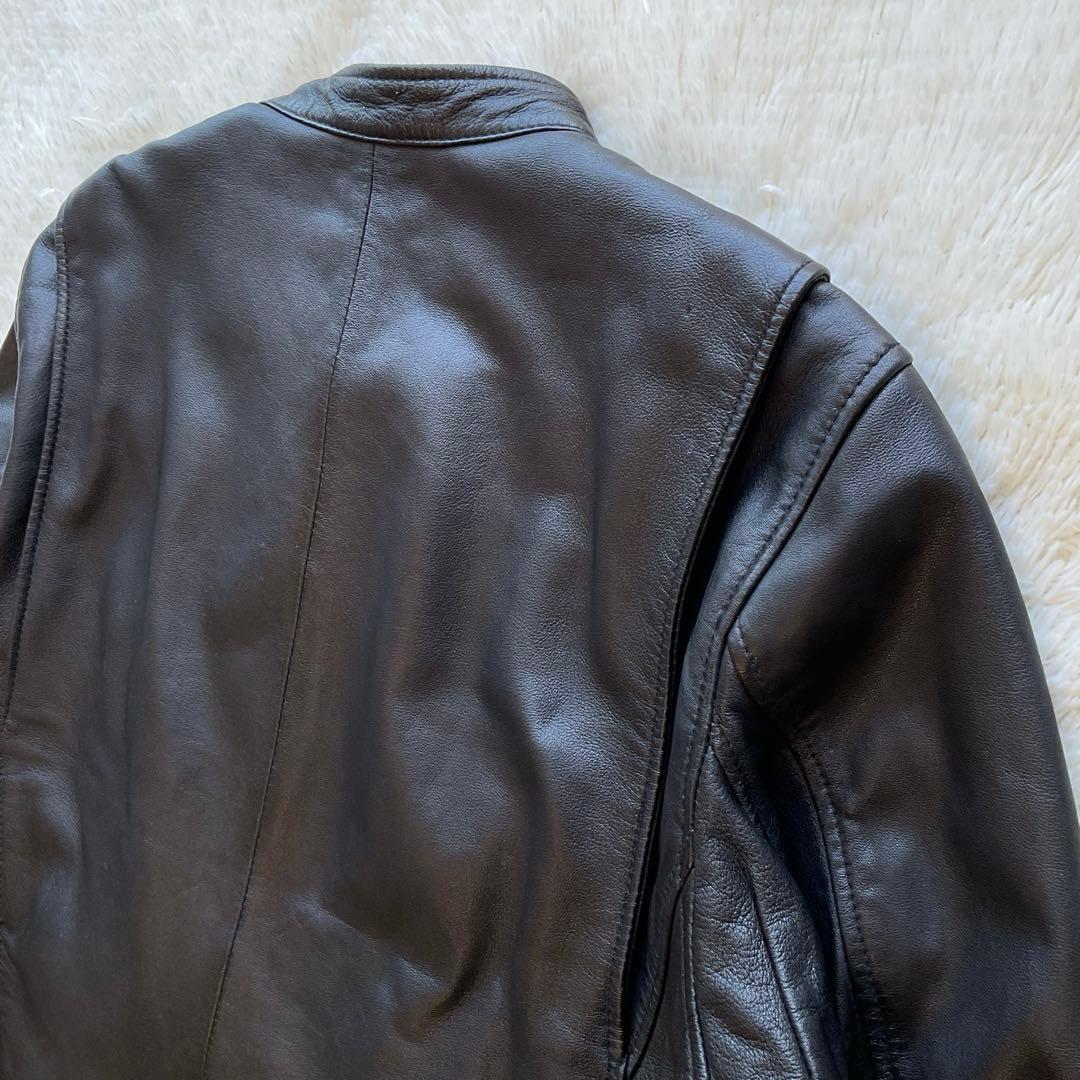 人気✨RIDEZ レザージャケット　シープスキン　本革　ブラック　XXL 大きい