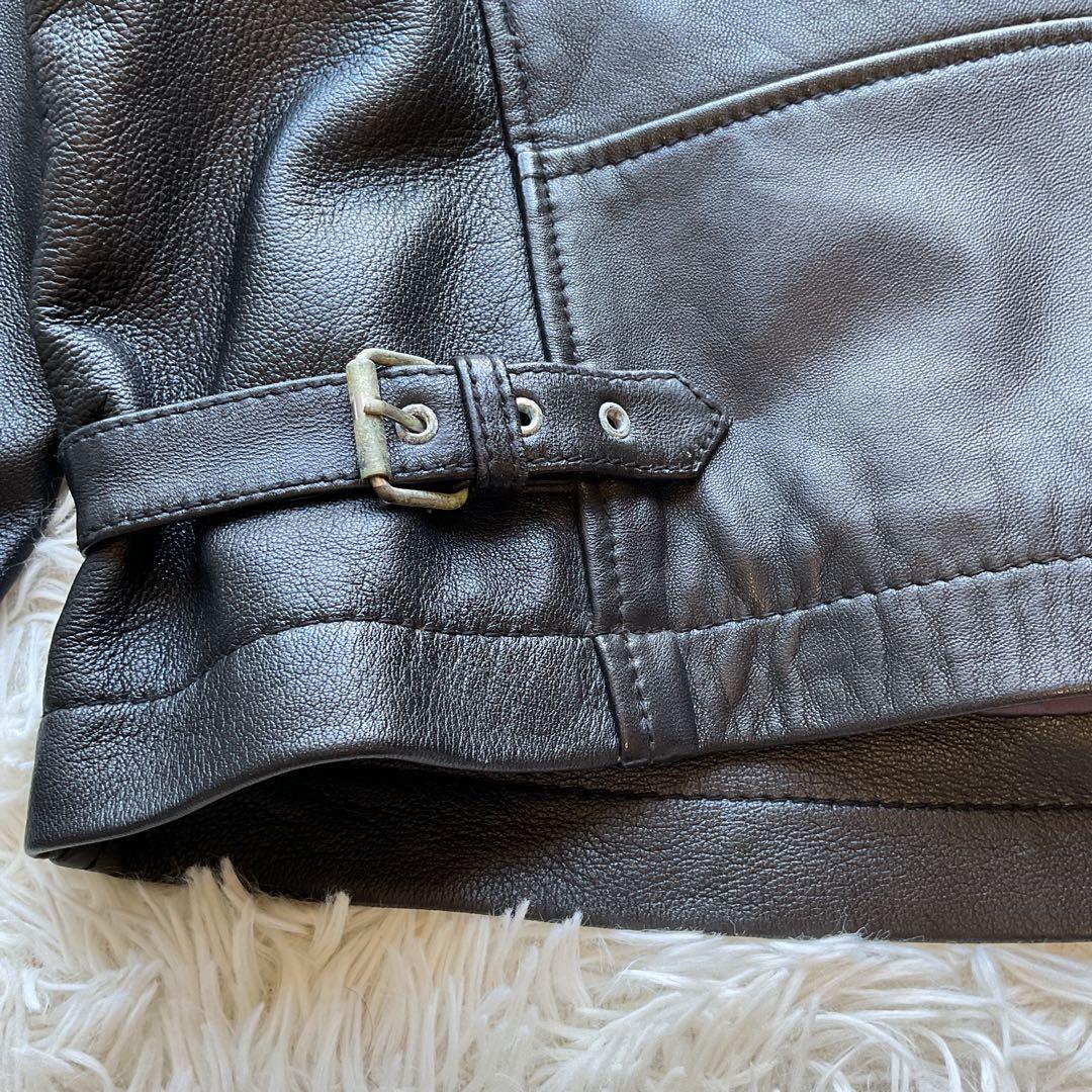 人気✨RIDEZ レザージャケット　シープスキン　本革　ブラック　XXL 大きい