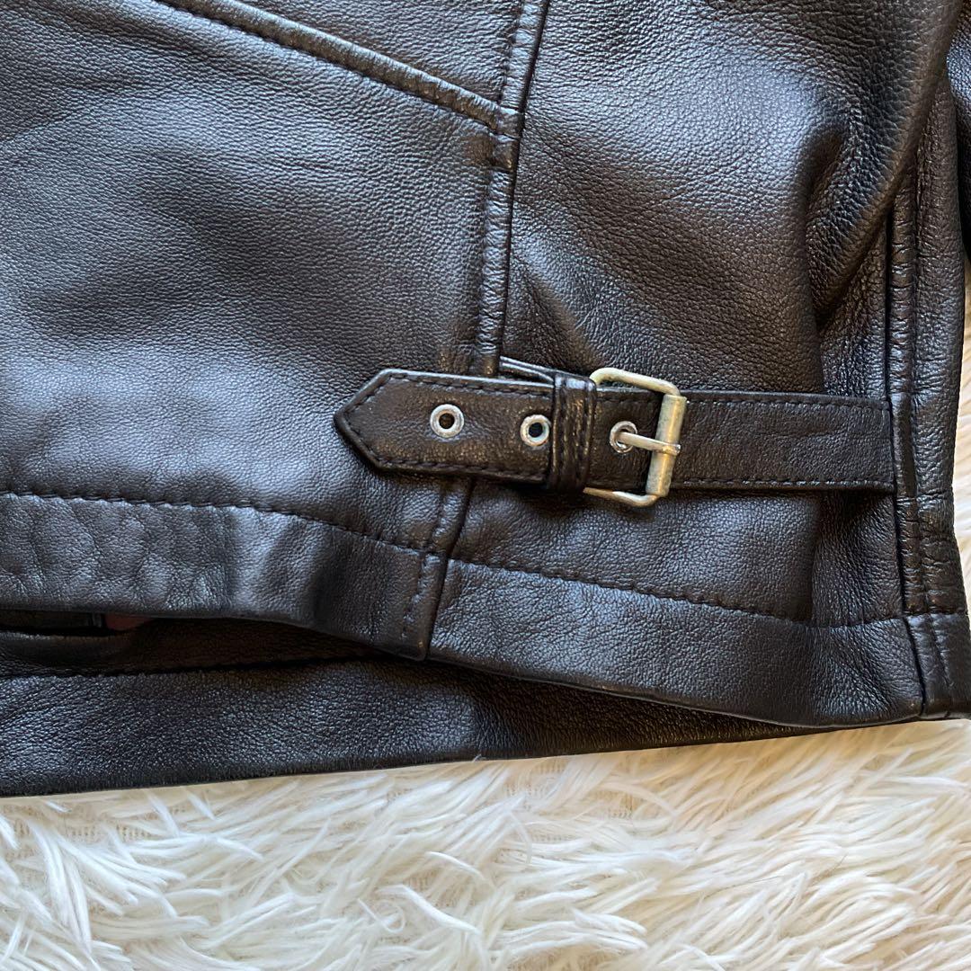 人気✨RIDEZ レザージャケット　シープスキン　本革　ブラック　XXL 大きい