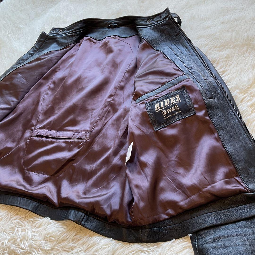 人気✨RIDEZ レザージャケット　シープスキン　本革　ブラック　XXL 大きい