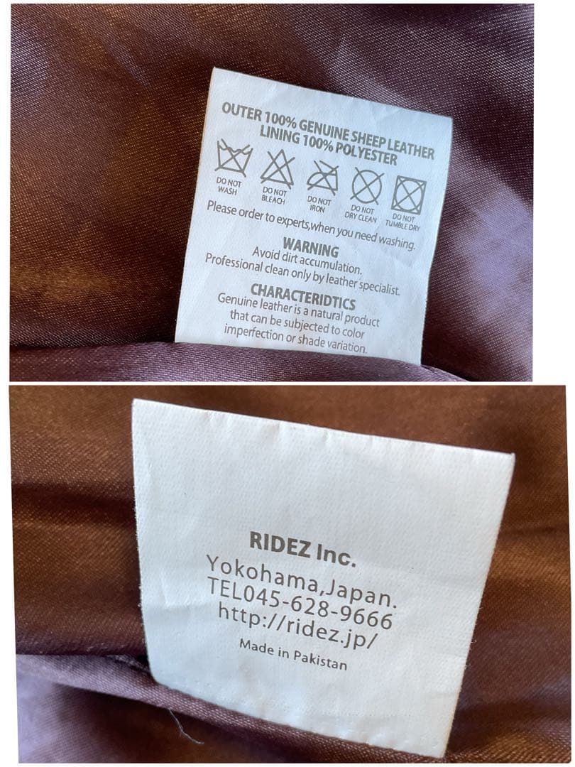 人気✨RIDEZ レザージャケット　シープスキン　本革　ブラック　XXL 大きい