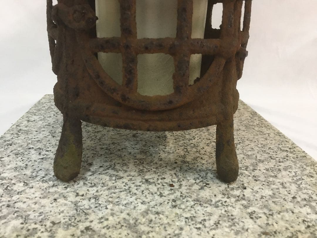 古民具 錆あり 吊り灯ろう 吊り灯籠 燈籠 鉄製 ヴィンテージ アンティーク