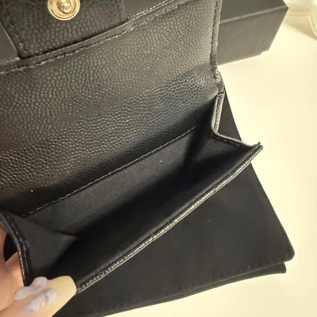 CHANEL クラシック 三つ折りミニ財布 ブラック