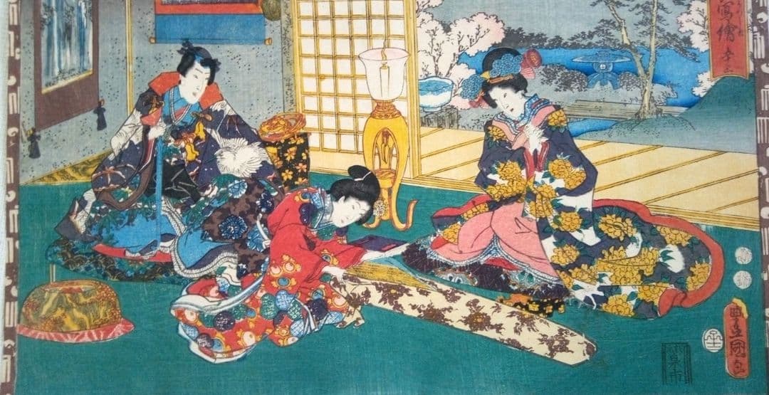 浮世絵、其姿紫の写繪五十三、三代歌川豊国画(国貞)