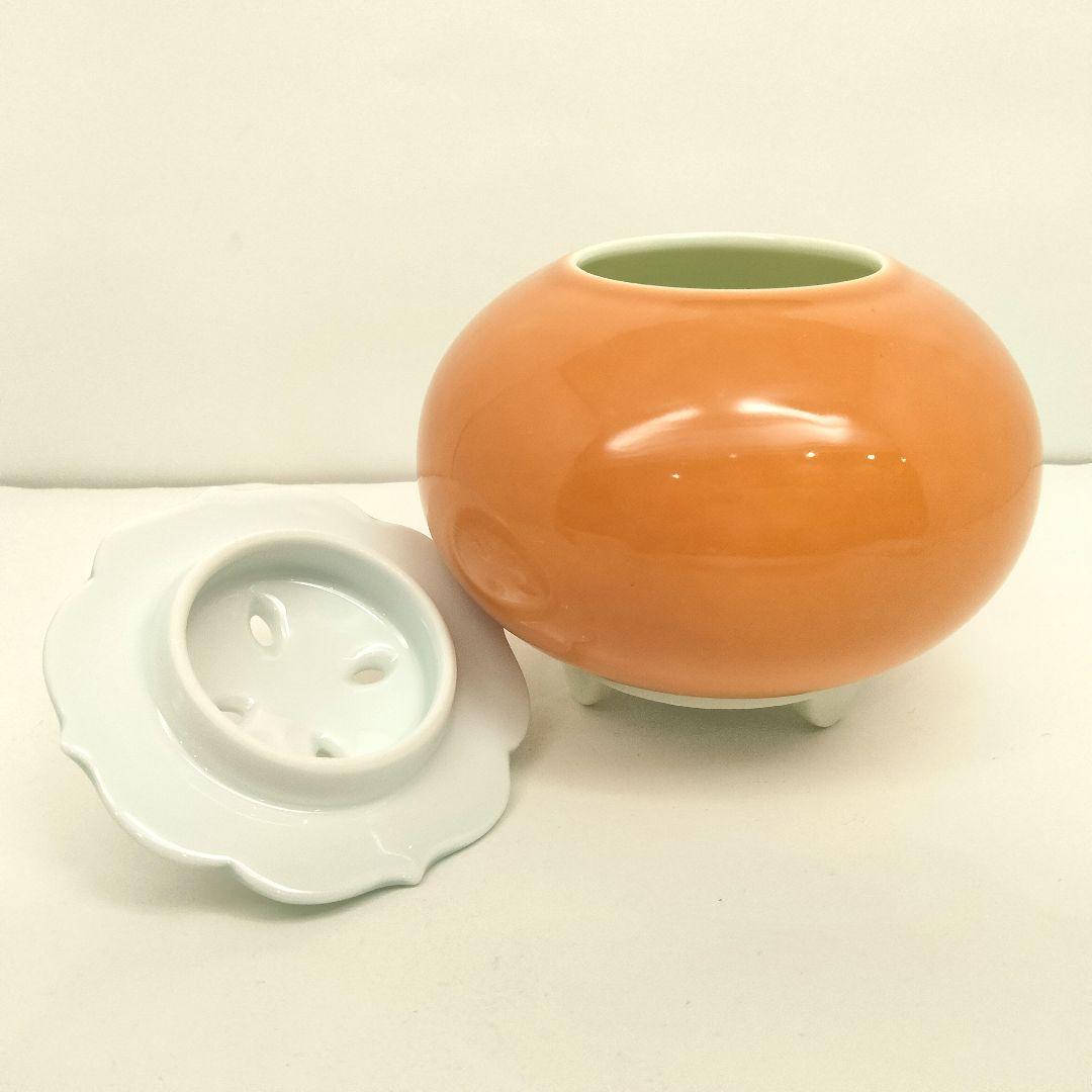 ues-4 人間国宝 井上萬二 最上位作 彩釉柿香炉　BB