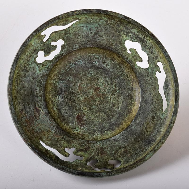 平安　秦蔵六造　塗金銅香炉　「瑞雲」　共箱　G　R8430