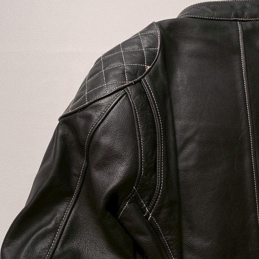 【なかじん】MOTO FIELD ライダースジャケット L レザー 黒