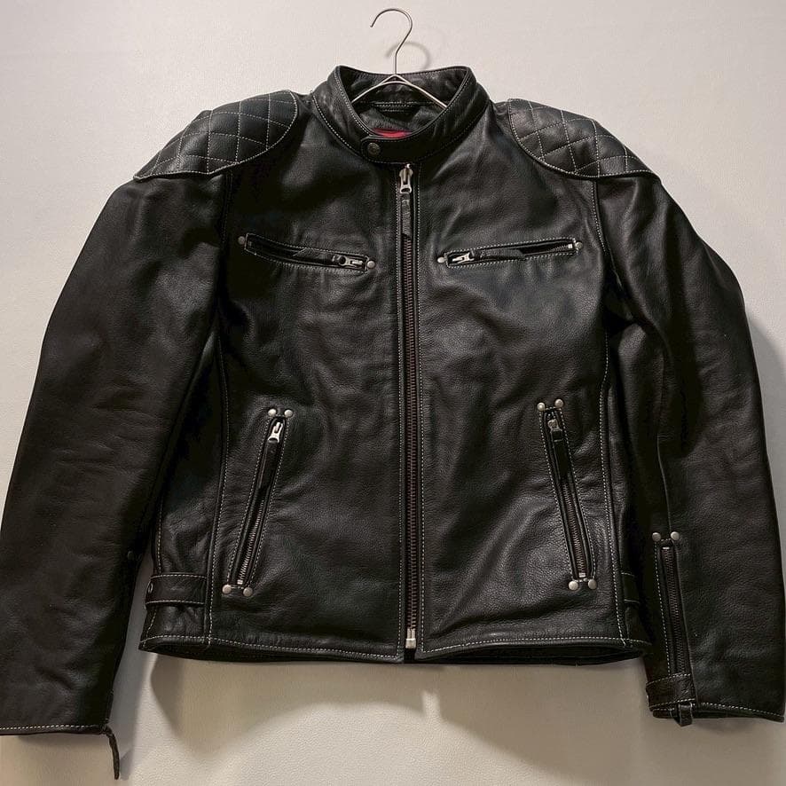 【なかじん】MOTO FIELD ライダースジャケット L レザー 黒