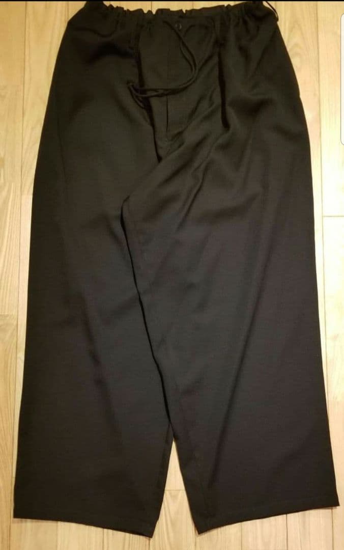 新品同様　ヨウジヤマモトプールオム　21ss　ウールギャバ　紐ワイドパンツ