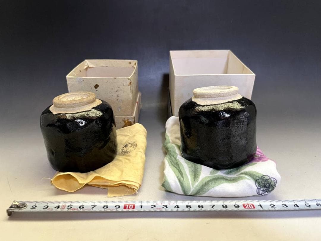 茶碗■黒楽 和楽 小茶碗 京焼 黒釉 小さい抹茶碗 お茶道具 時代物 骨董品■