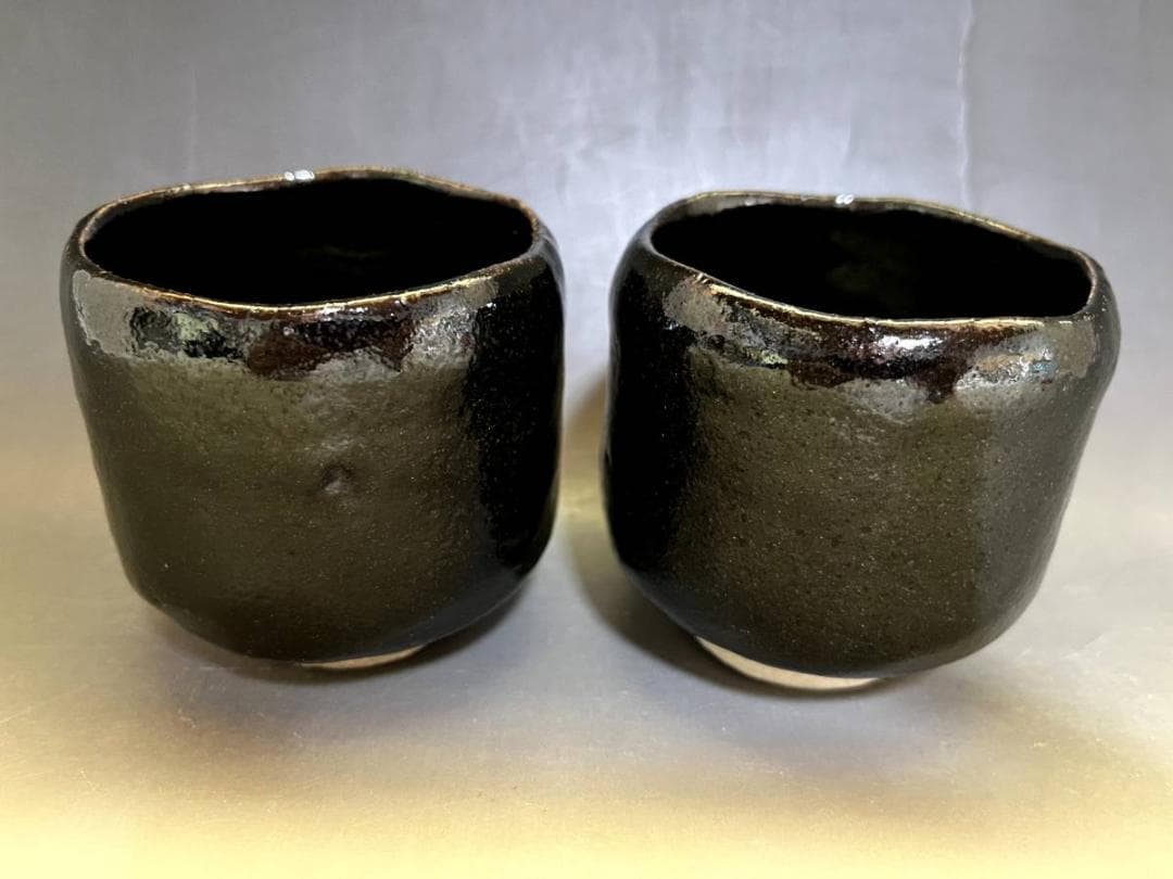 茶碗■黒楽 和楽 小茶碗 京焼 黒釉 小さい抹茶碗 お茶道具 時代物 骨董品■
