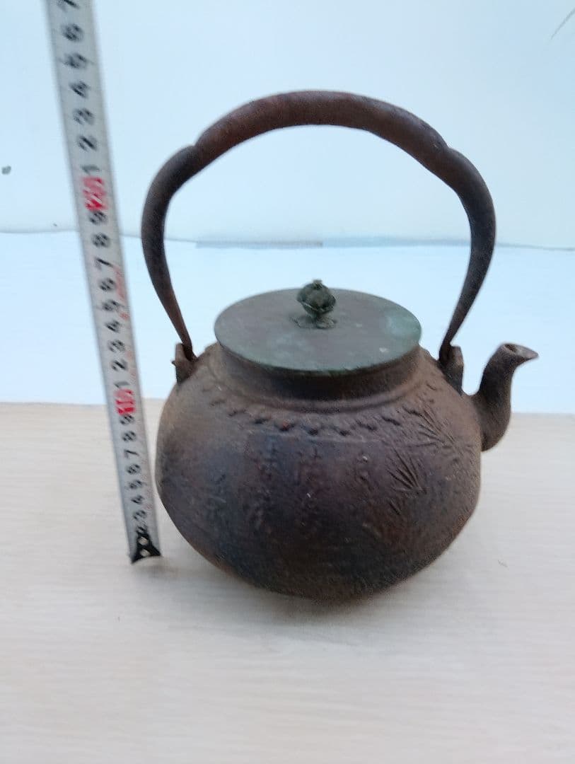 龍文堂造　鉄瓶　茶道具　煎茶道具　時代物よ(64)