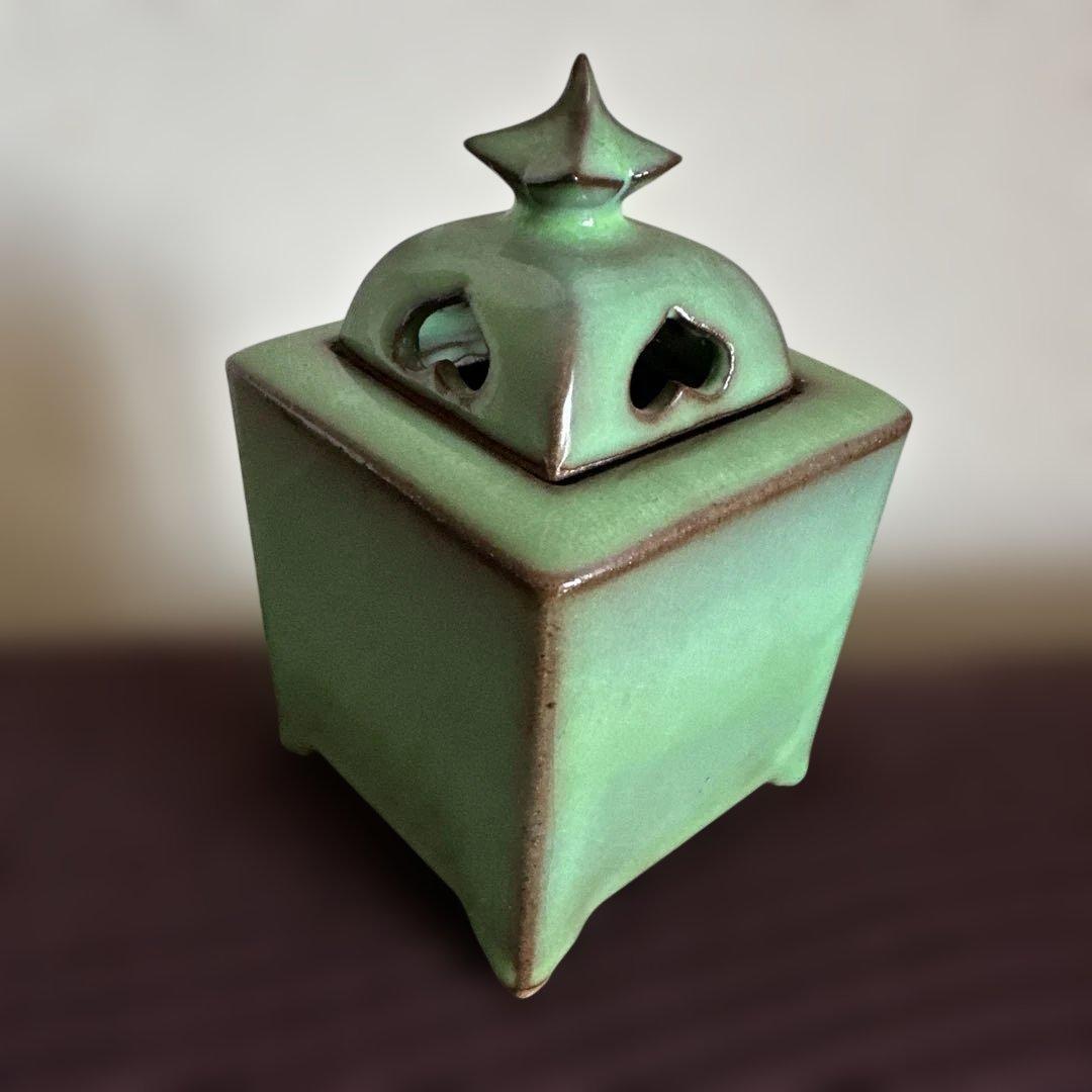 角香櫨　臥牛窯　十三代　緑釉　新品未使用品