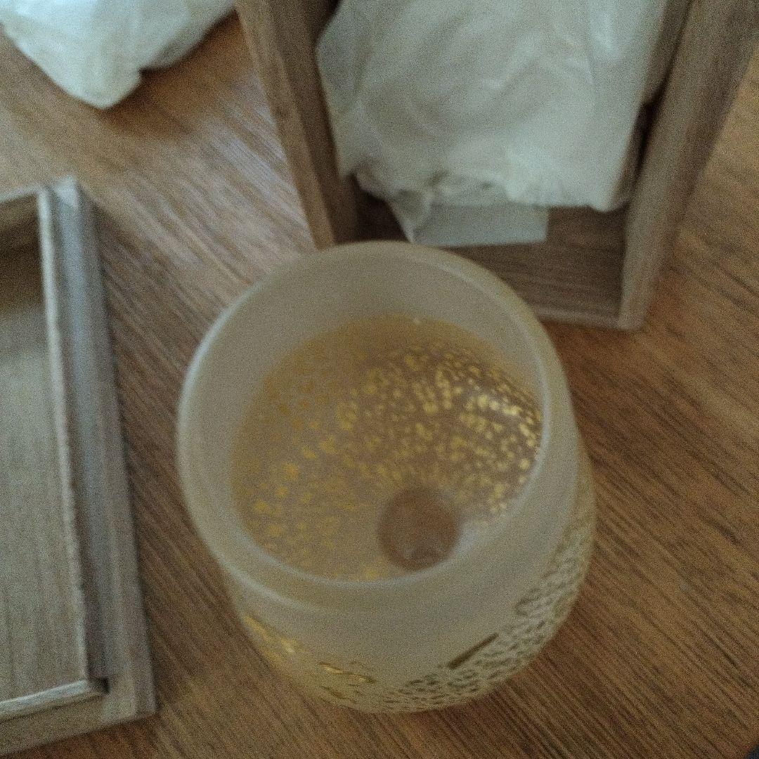 藤田喬平 手吹硬質金彩ワイングラス 共箱 美品 文化勲章受章