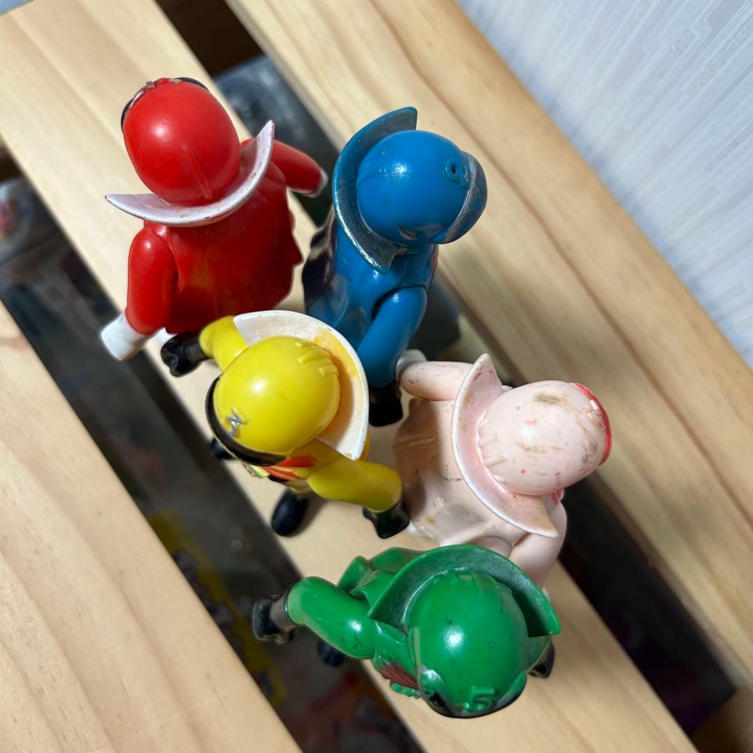 秘密戦隊ゴレンジャー　ソフビ　ポピー　5体セット　当時物　年代物