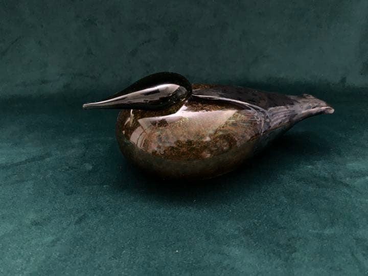 水鳥、スエーデンコスタボーダのガラス美術工芸品