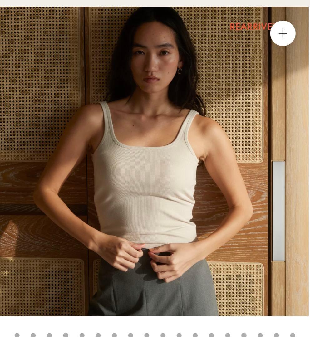 FitパッドマシュマロBRAタンク ホワイト グレー　Mシールームリン