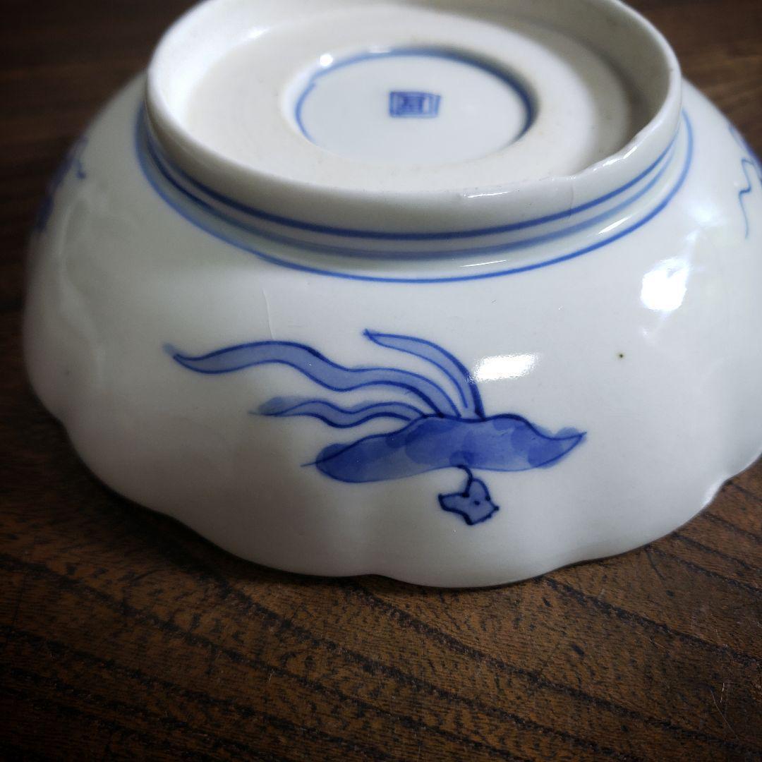 皿 色絵 金彩 牡丹唐草 鶴丸文 二重角富 宝尽くし 桐文花弁縁 古伊万里 ロ号