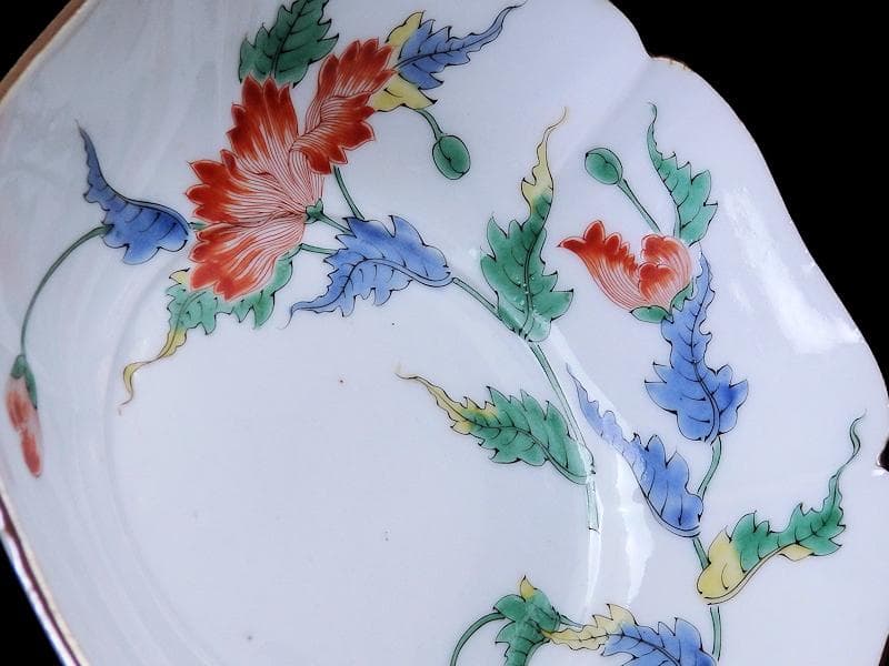 大聖寺伊万里　色絵　芙蓉の図　膾皿　F041AS-CQv