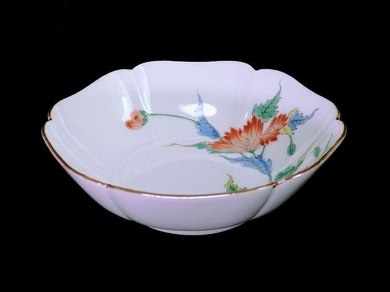 大聖寺伊万里　色絵　芙蓉の図　膾皿　F041AS-CQv