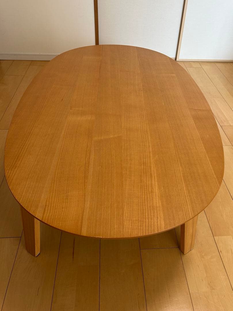 無印良品　楕円形 こたつ机 （大）+ こたつ布団　フラットヒーター