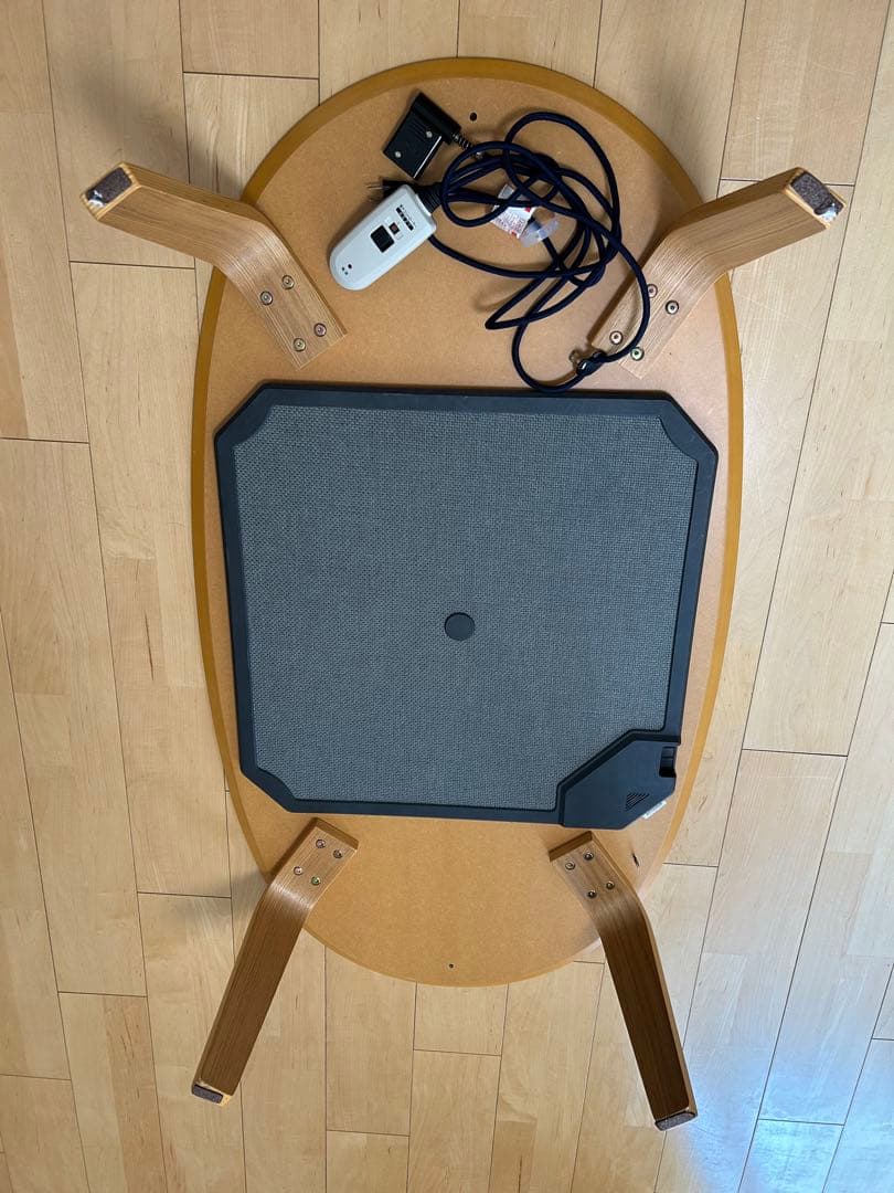 無印良品　楕円形 こたつ机 （大）+ こたつ布団　フラットヒーター