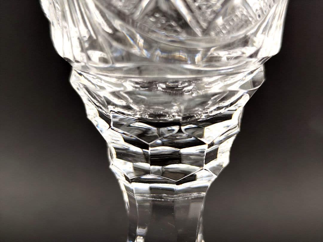 美品☆薩摩切子 脚付杯 共布付（切子、江戸切子、薩摩切子）