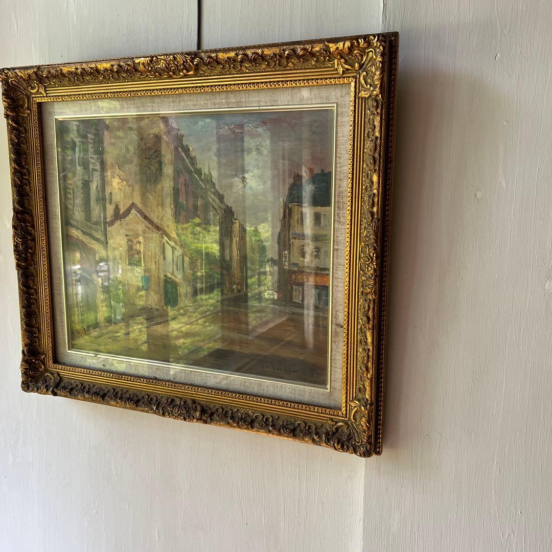 佐伯与吉郎　原画　パリ　古い郊外　油彩画 油絵 風景画 F8号