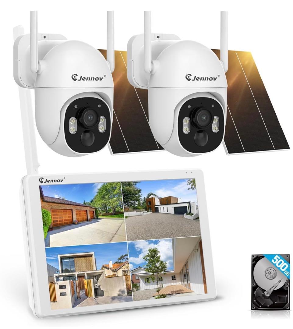 【完全無線】Jennov 防犯カメラ ワイヤレス 屋外 ソーラー