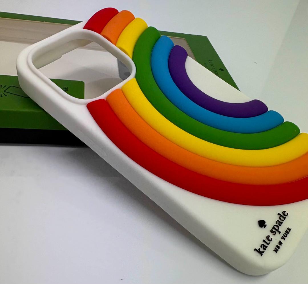 ケイトスペードiPhone14Pro ケース 虹 レインボー