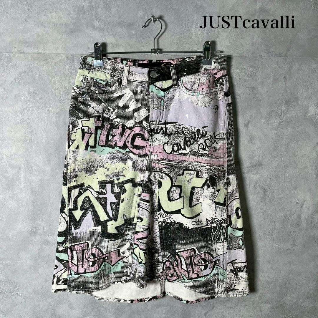 JUSTcavalli グラフィックデザイン デニムスカート N1635