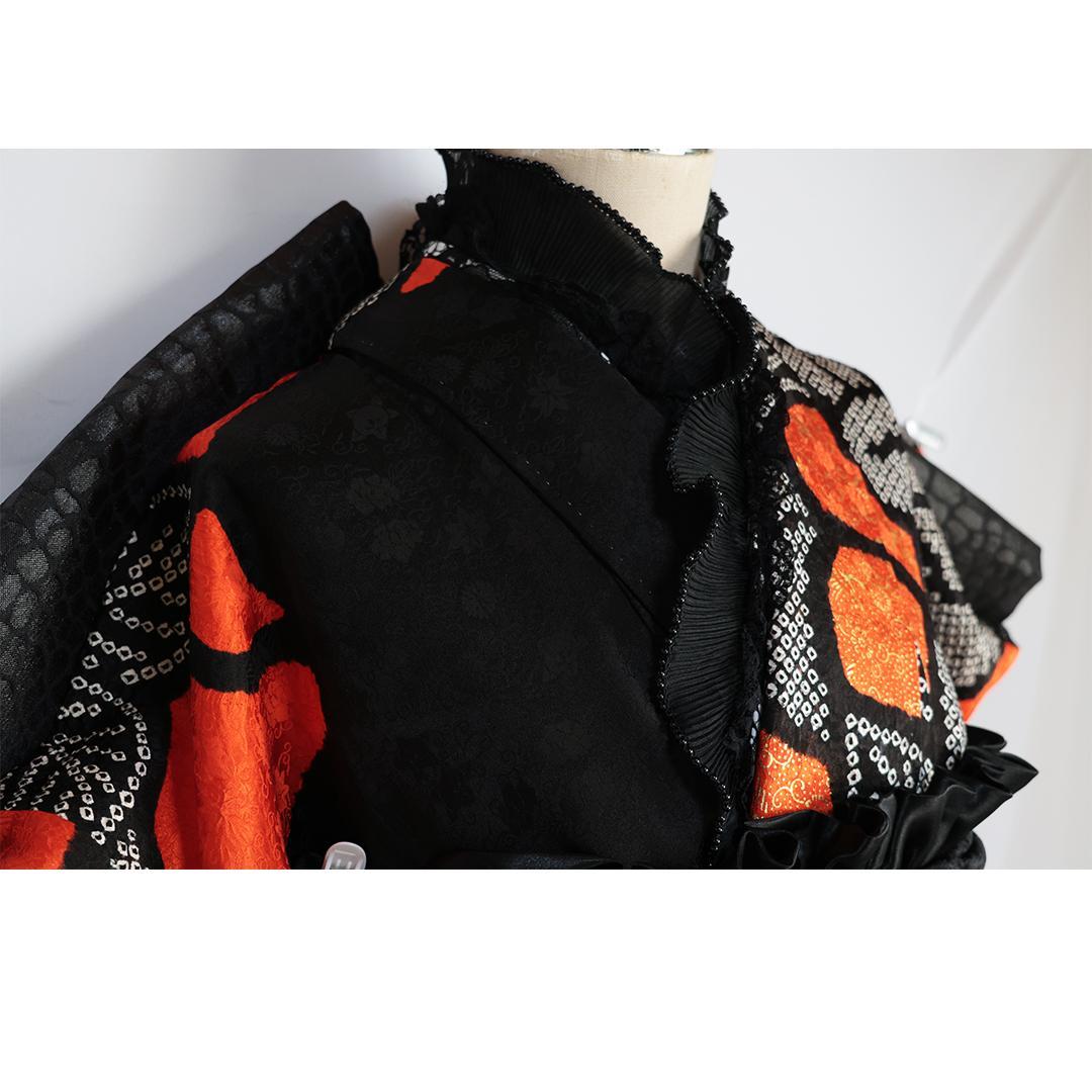 個性的■振袖7点セット帯新品帯締め帯揚げフルセットゴシック正絹成人式BN53