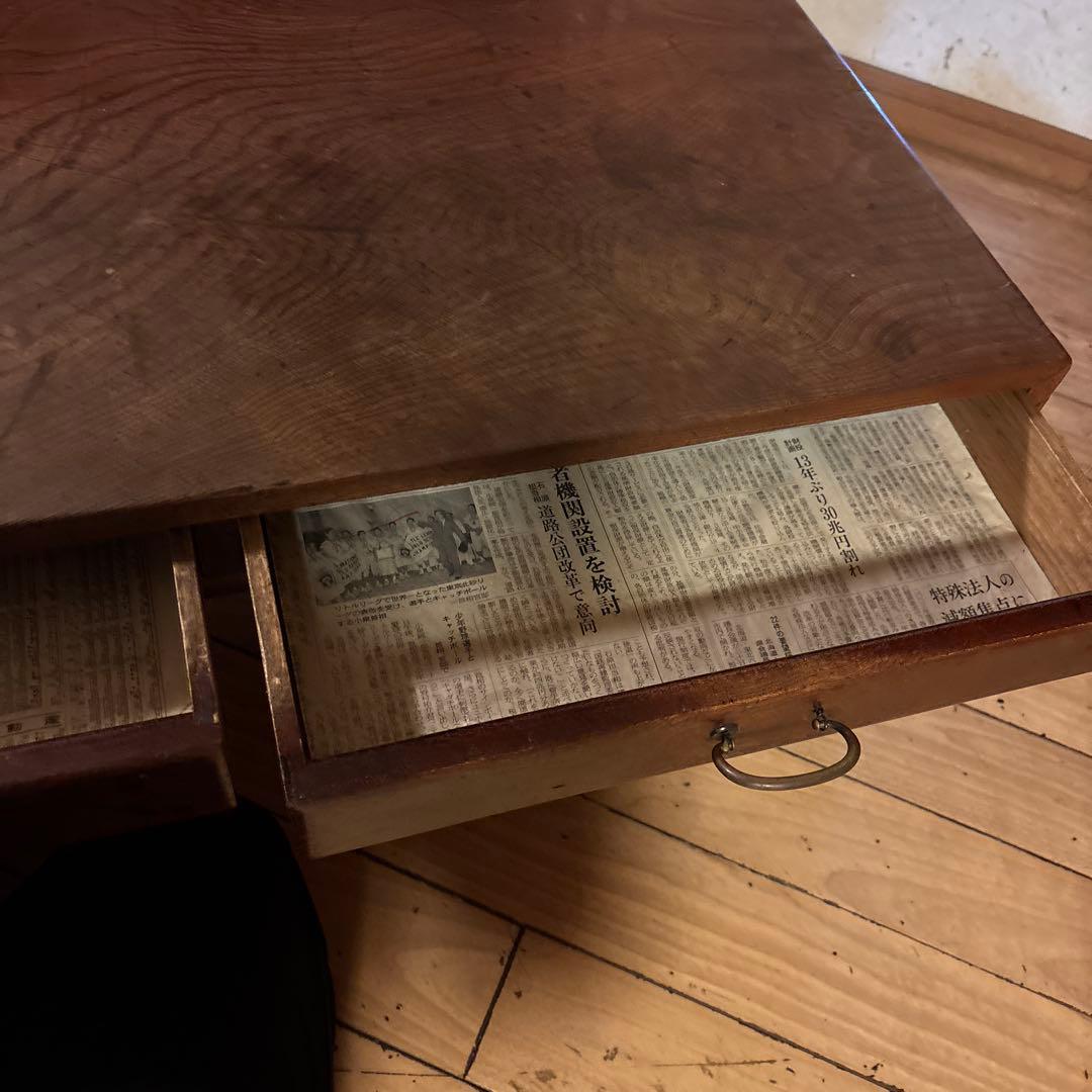 木製文机 引き出し付き 約80cm