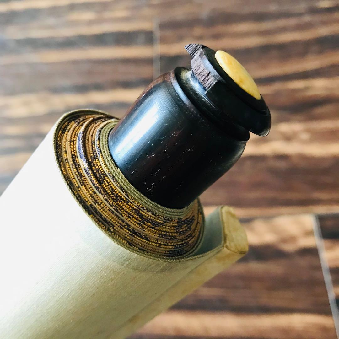 如意輪寺 在銘 清風払明月 共箱 掛軸 茶掛 茶道具 O-61