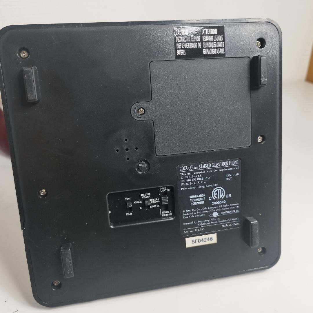 コカコーラ ステンドグラス調 電話機 コーラ アメリカ アンティーク I082