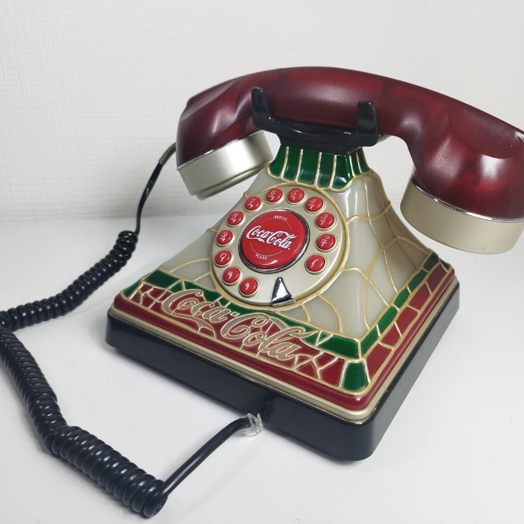 コカコーラ ステンドグラス調 電話機 コーラ アメリカ アンティーク I082