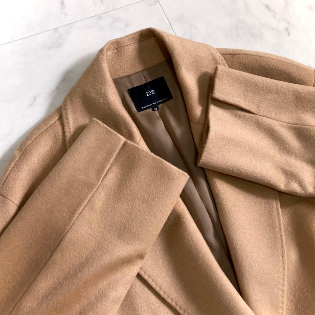 極美品 23区 22AW ウールカシミヤビーバー チェスターコート キャメル