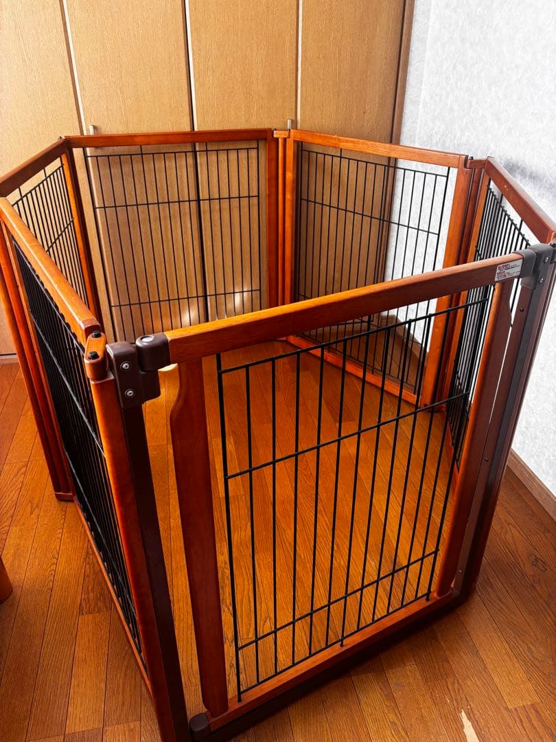 【中古】【Richell リッチェル】ペット用木製3WAYサークル6面90H