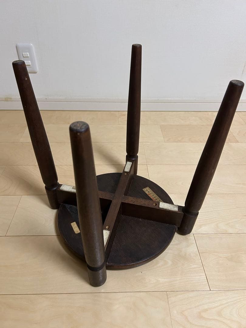 高級民芸家具 旭川遊木民 国産ニレ材使用 スタッキング スツール2脚 北欧風