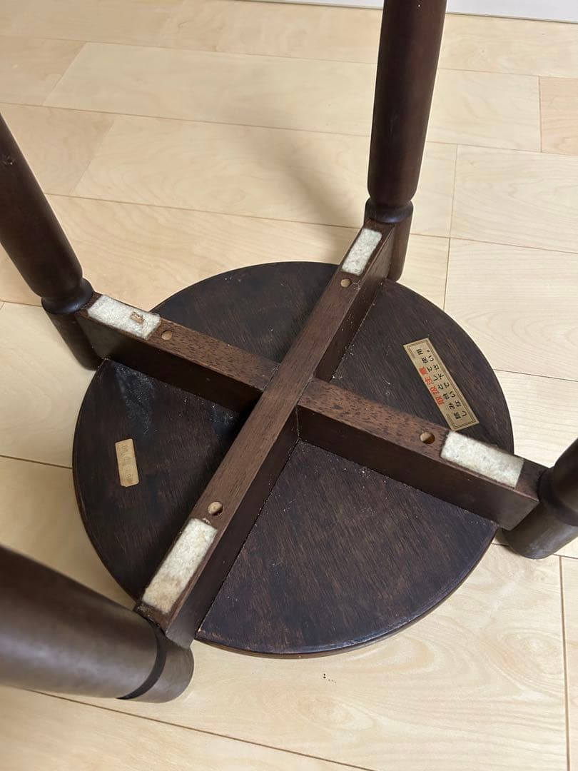 高級民芸家具 旭川遊木民 国産ニレ材使用 スタッキング スツール2脚 北欧風