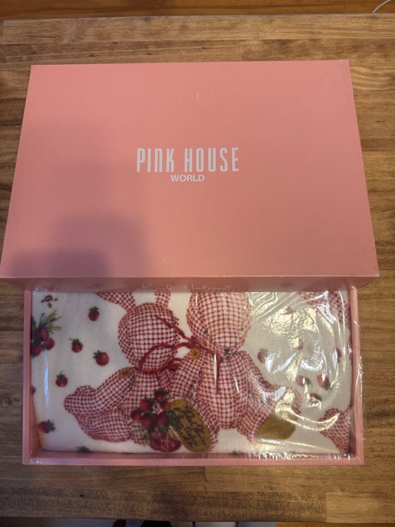 ピンクハウス ギンガムチェックうさぎ バスタオル