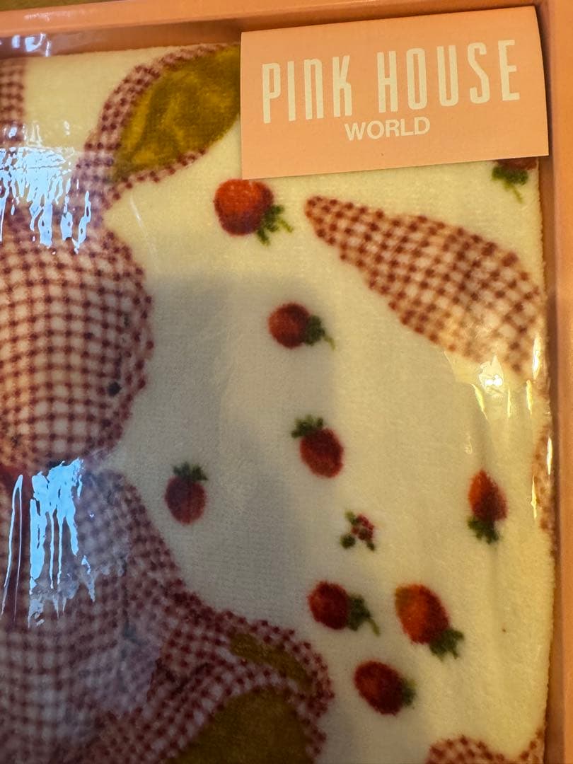 ピンクハウス ギンガムチェックうさぎ バスタオル