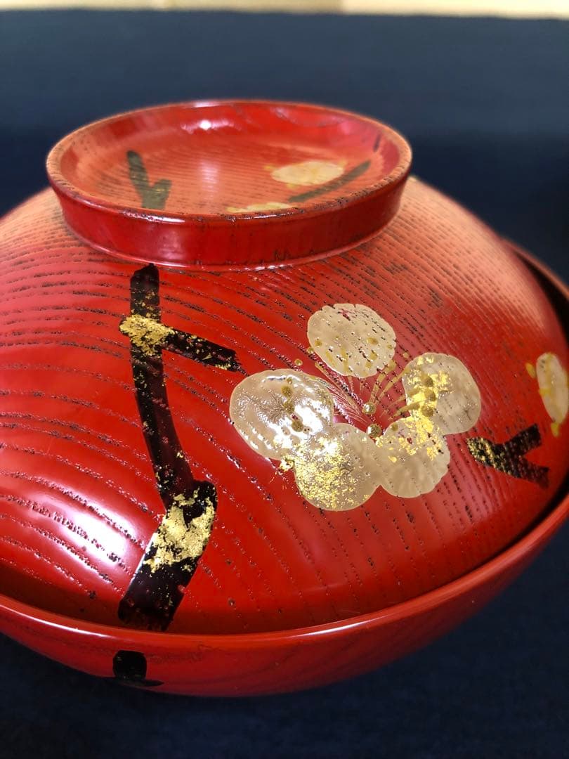 《R》合作 草花絵替 煮物椀10客 平安十匠 木製漆器 共箱 260114き3