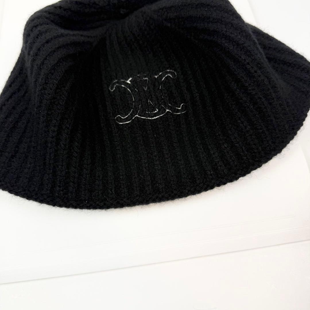 付属品完備 美品 CELINE トリオンフ カシミア ニット帽 セリーヌ