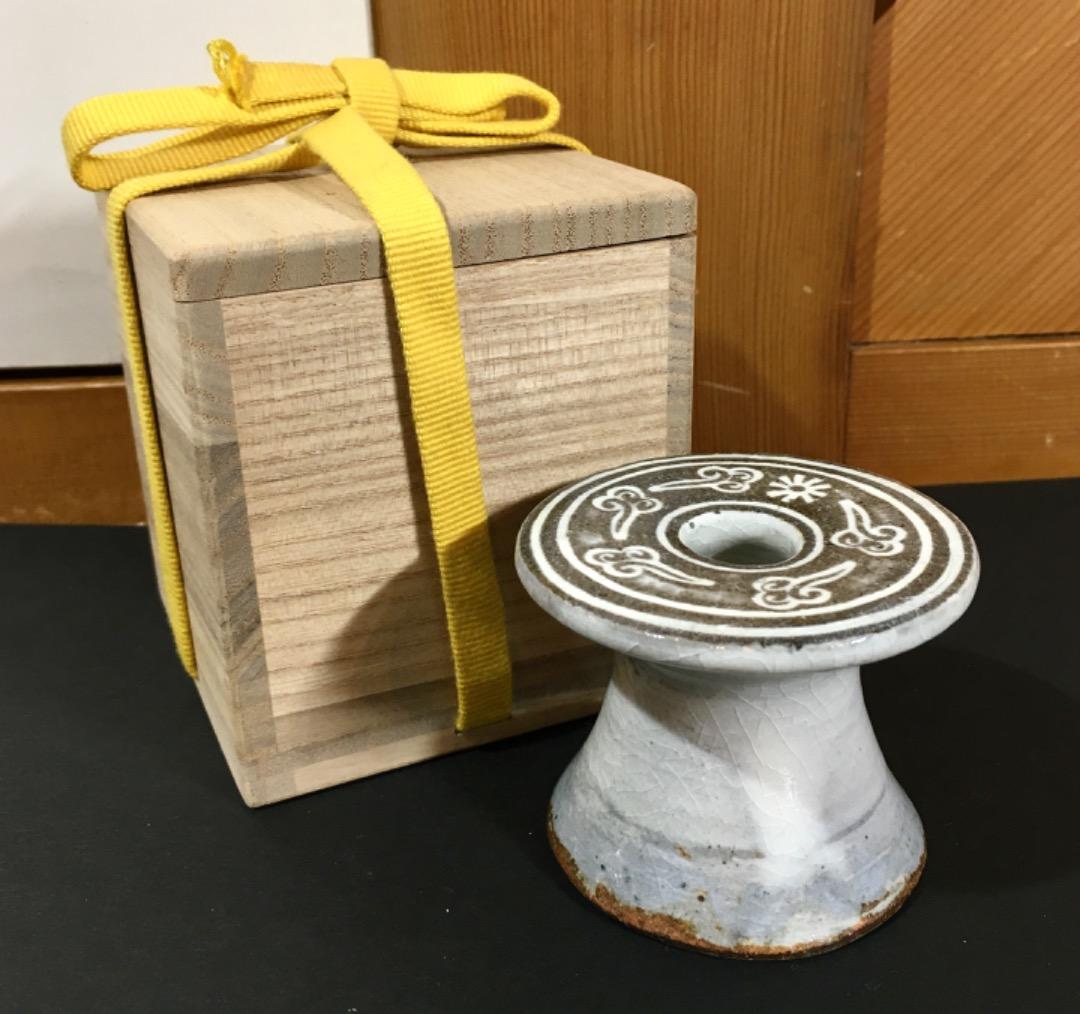 茶道具　十三代中里太郎右衛門窯　唐津三島　蓋置　共箱