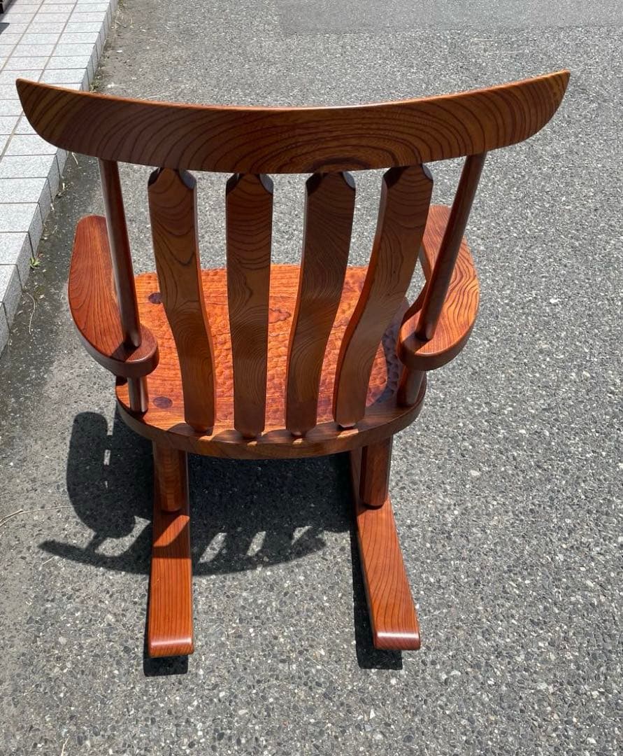 希少　無垢材　天然木　和　ロッキングチェア　リラックスチェア　アームチェア