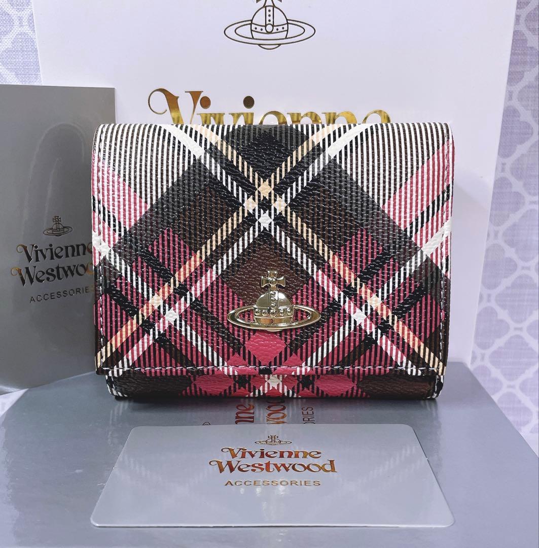【可愛すぎ♡新品】可愛い ヴィヴィアン・ウエストウッド 三折財布 チェック柄