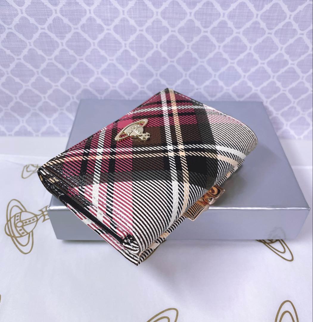 【可愛すぎ♡新品】可愛い ヴィヴィアン・ウエストウッド 三折財布 チェック柄