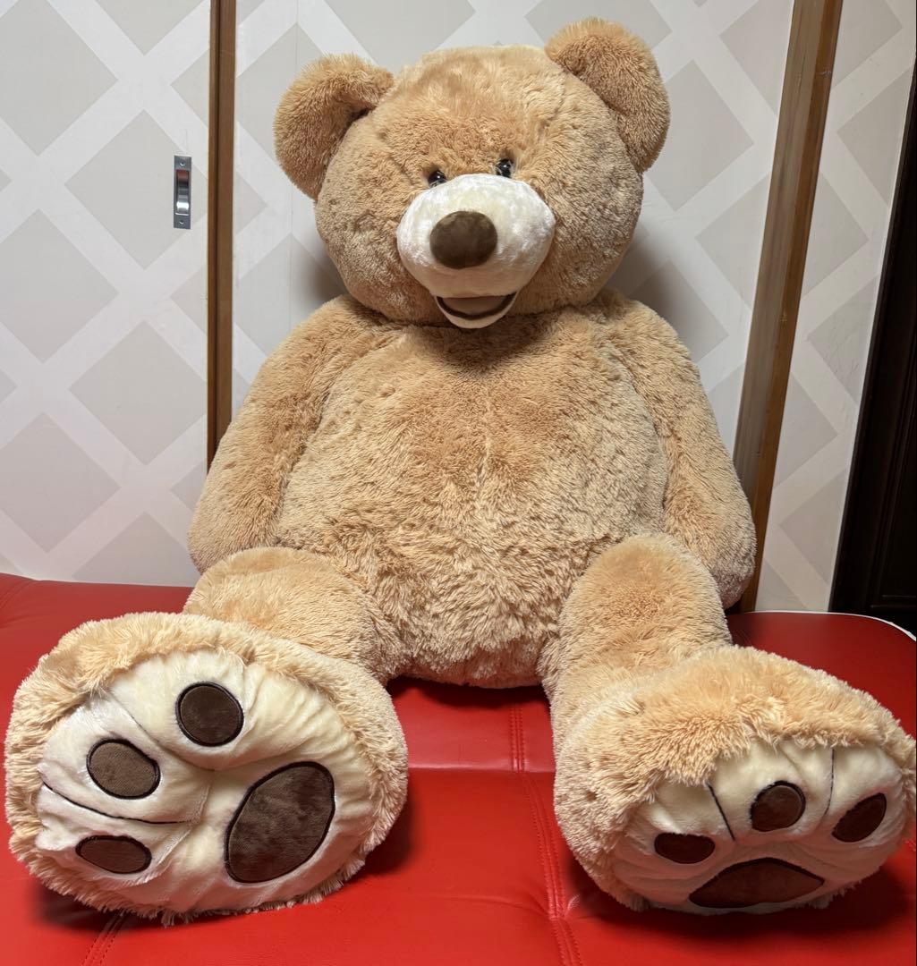 大きいクマのぬいぐるみ ベージュ・ピンク